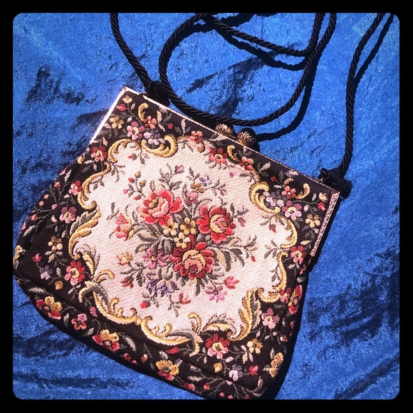 Vintage Handbags - Vintage 1956 French Tapestry Mini Bag Mint Cond.
